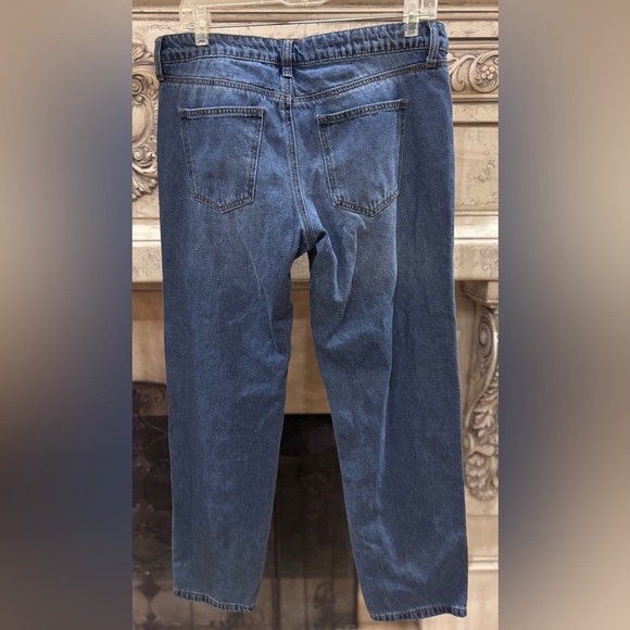 Ashley Mason Pearl Studded Buttonfly Light Wash Denim Blue Jeans Size 9/29 - Picture 4 of 15